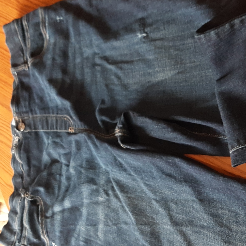 Distressed Denim stretchy capris or short pants Terra and Sky 24 / 26